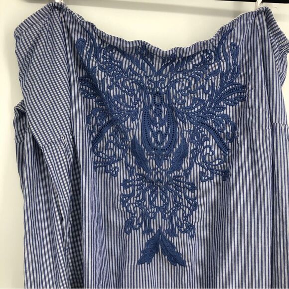 🆕 INC Boho Embroidered Off Shoulder Flare Sleeve Top 2X NWT - Picture 2 of 7